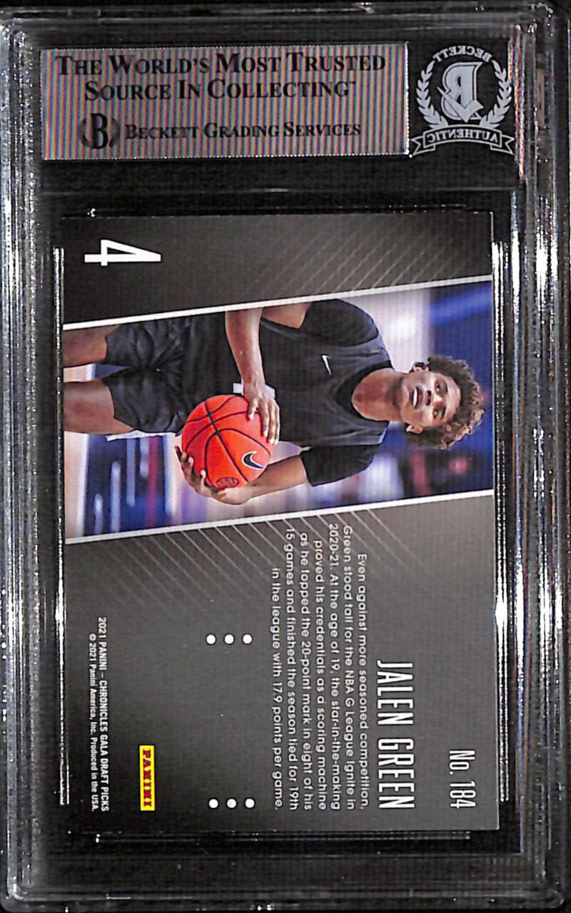 2021-22 Panini Chronicles Draft 184 Jalen Green Gala Rookie BAS Authentic Auto