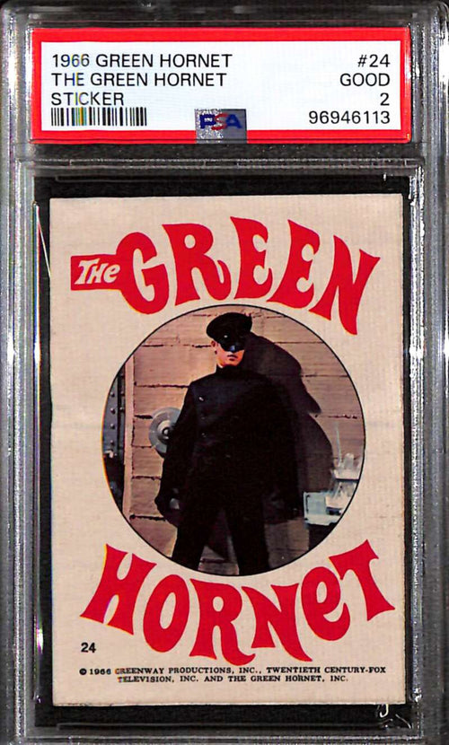 1966 Topps Green Hornet Stickers 24 The Green Hornet Kato Bruce Lee PSA 2 GOOD