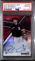 2018 Bowman's Best Autographs Red Refractor Nick Madrigal Rookie Auto /10 PSA 10