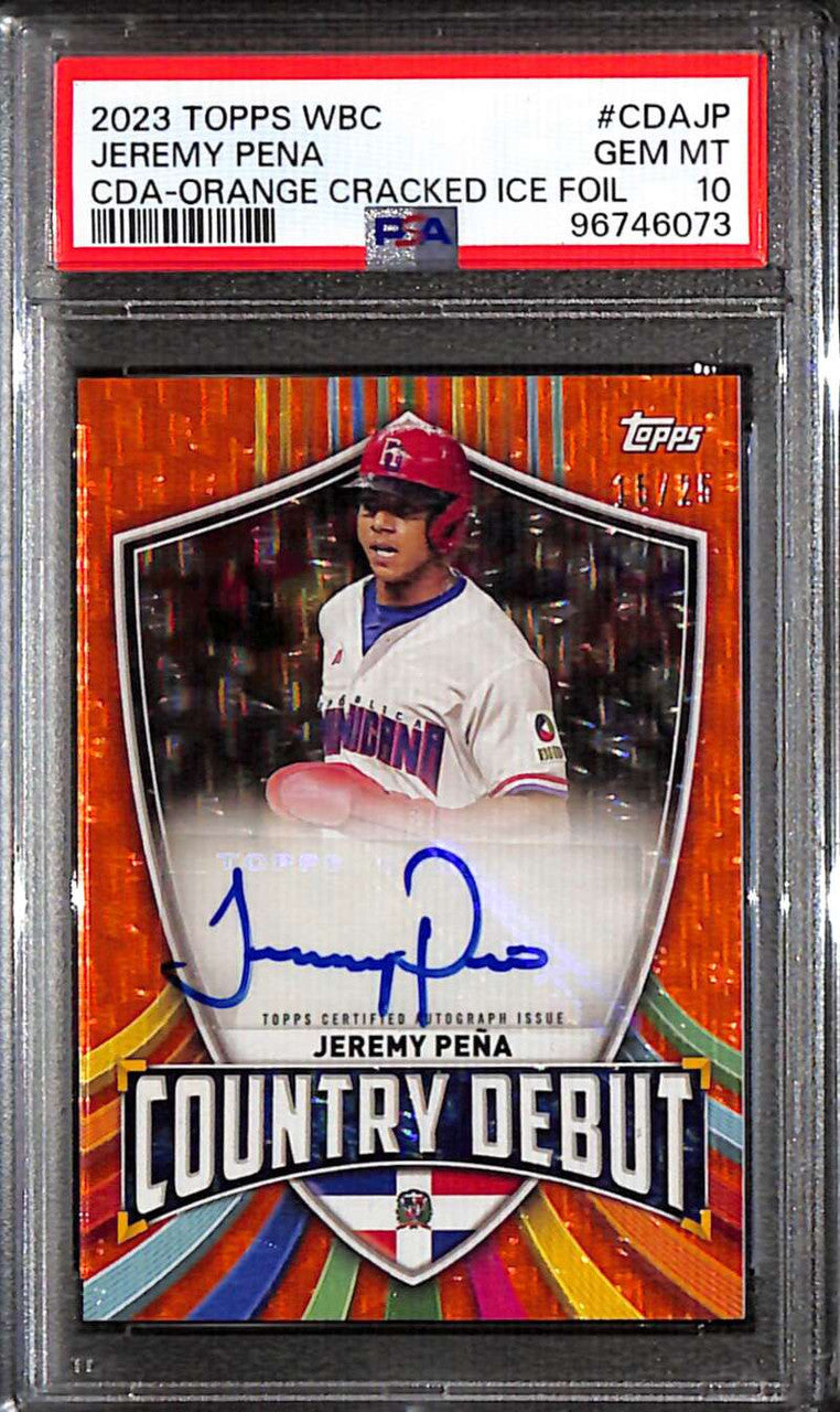 2023 Topps World Baseball Classic Country Debuts Jeremy Pena Auto 15/25 PSA 10