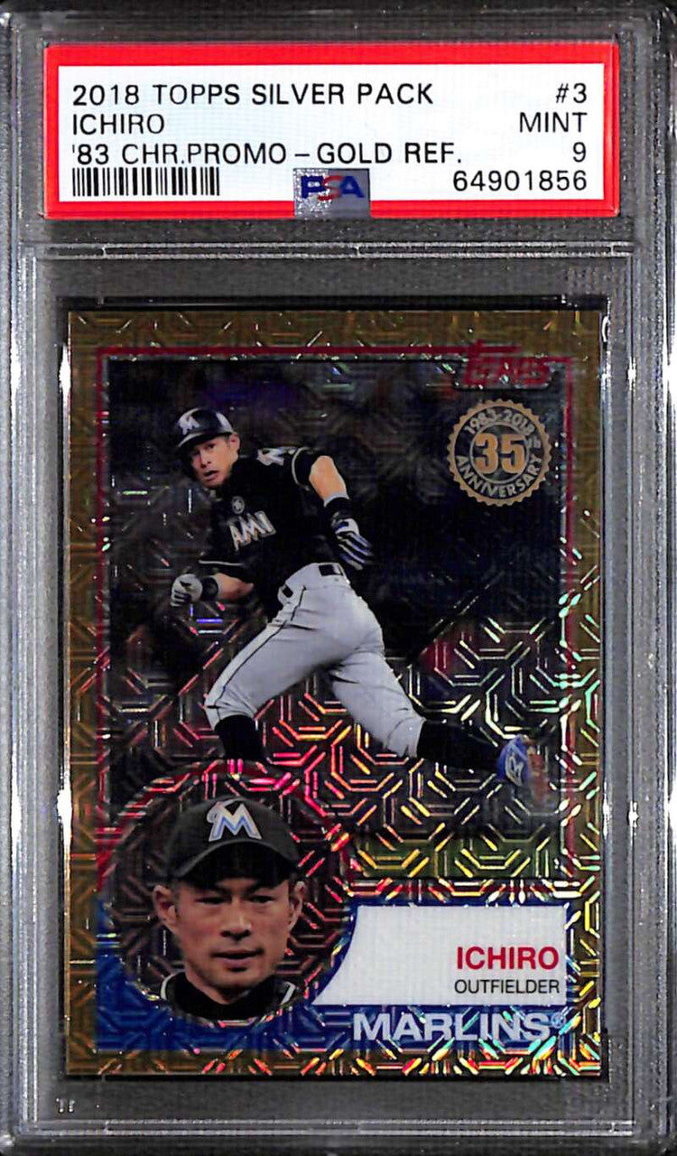 2018 Topps '83 Silver Pack Chrome Gold Refractor 3 Ichiro Suzuki 23/50 PSA 9