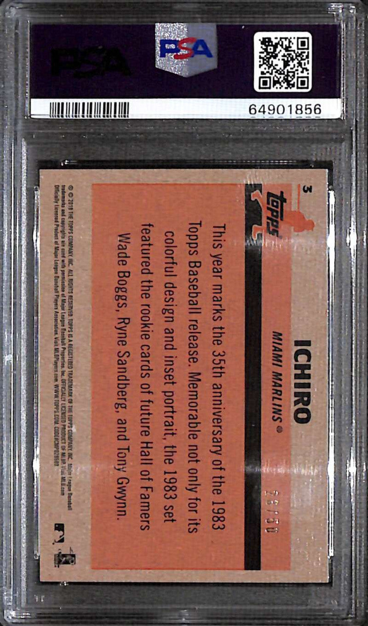 2018 Topps '83 Silver Pack Chrome Gold Refractor 3 Ichiro Suzuki 23/50 PSA 9