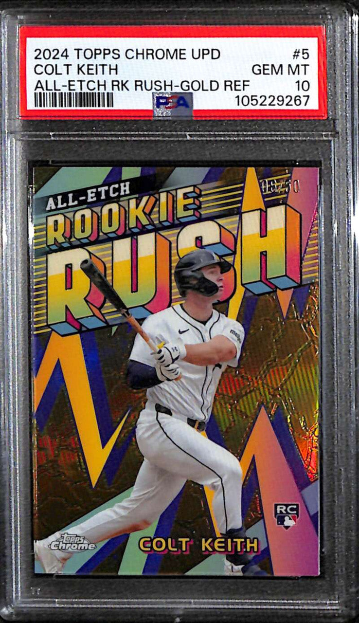 2024 Topps Chrome All Etch Rookie Rush Gold Refractor Colt Keith RC 6/50 PSA 10