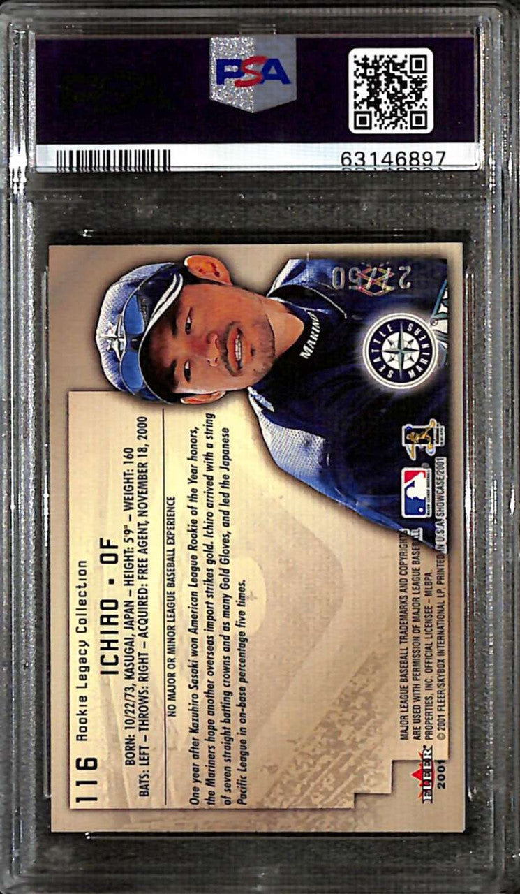 2001 Fleer Showcase Legacy 116 Ichiro Suzuki AC 27/50 Avant Card PSA 8 NM-MT