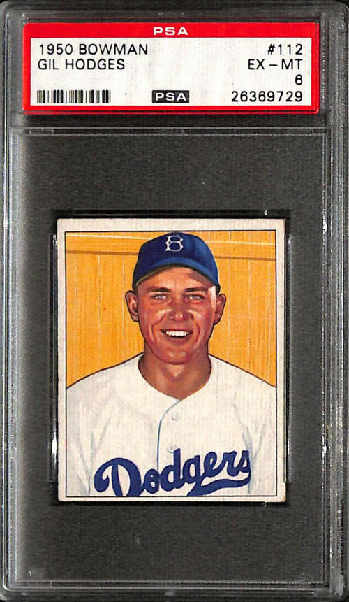 1950 Bowman 112 Gil Hodges PSA 6 EX-MT