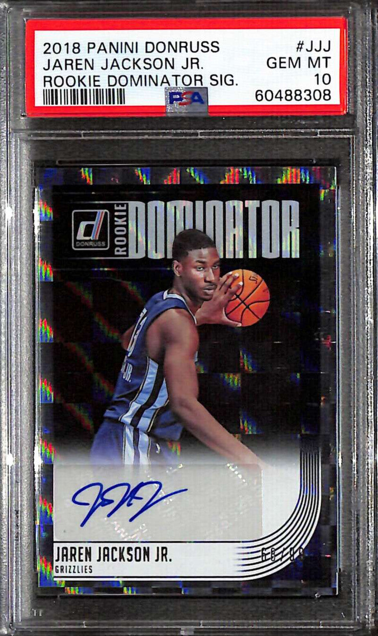 2018-19 Donruss Dominator Signatures Jaren Jackson Jr. Rookie Auto 68/99 PSA 10