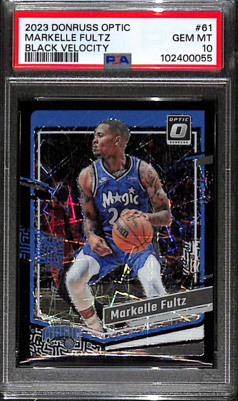 2023-24 Donruss Optic Black Velocity Refractor 61 Markelle Fultz 11/39 PSA 10
