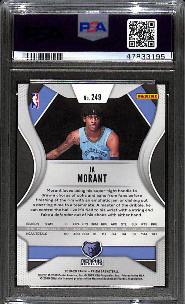 2019-20 Panini Prizm 249 Ja Morant Rookie PSA 10 GEM MT