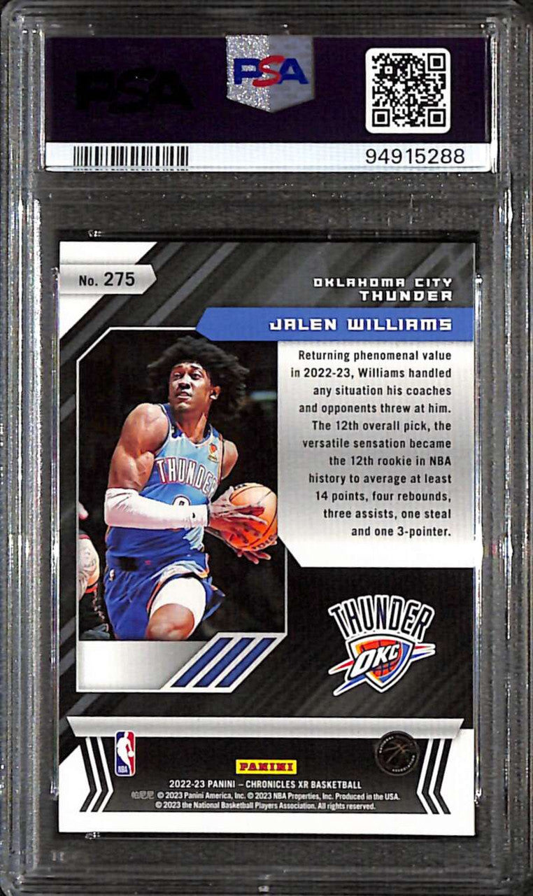 2022-23 Panini Chronicles Lucky Envelopes 275 Jalen Williams XR RC 7/8 PSA 10