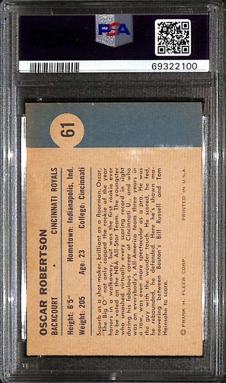 1961-62 Fleer 61 Oscar Robertson IA Rookie PSA 5 EX