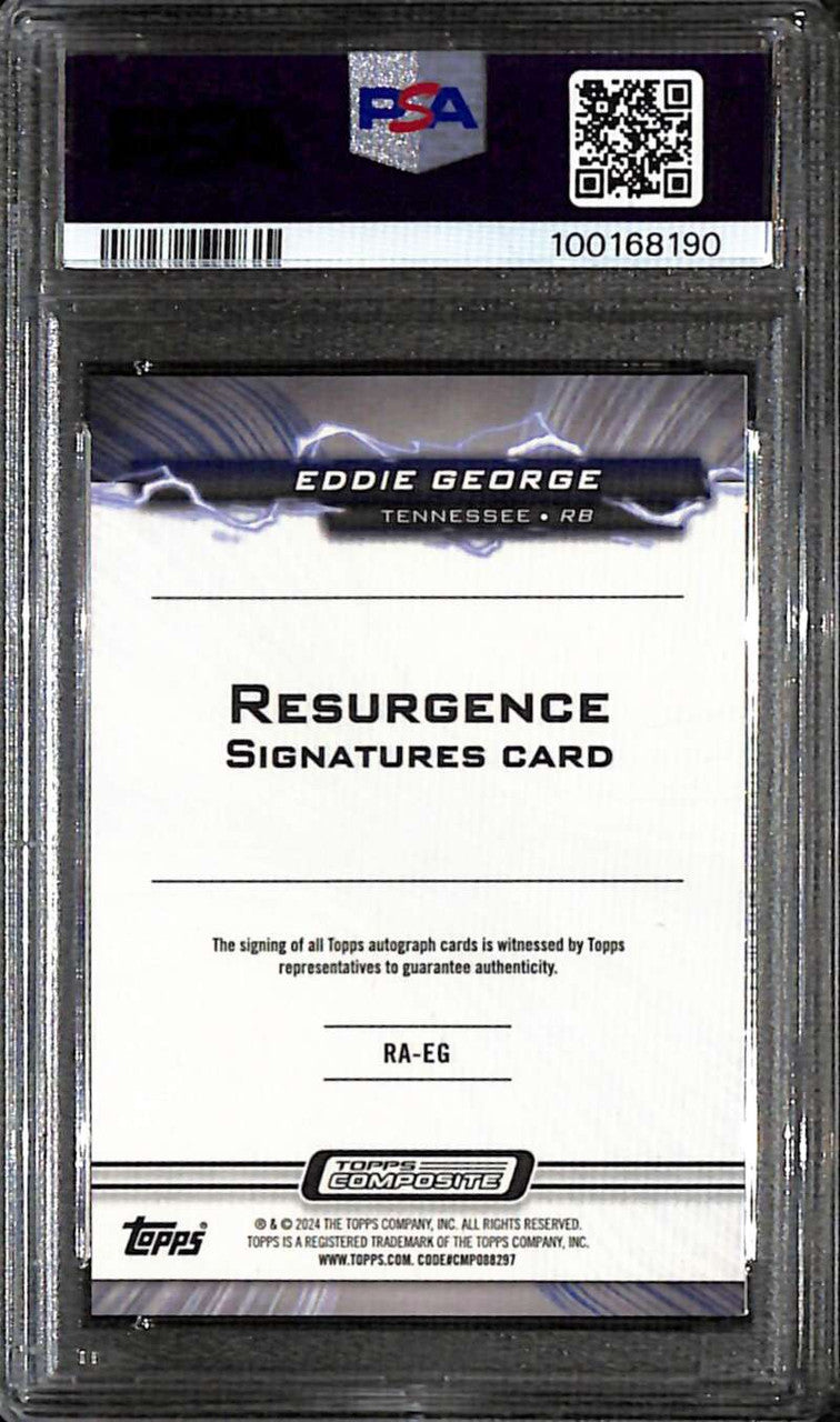 2023 Topps Composite Resurgence Autographs White Eddie George Auto 13/15 PSA 10