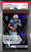2023 Panini Phoenix Autograph Black 103 Anthony Richardson Rookie Auto 4/5 PSA 8