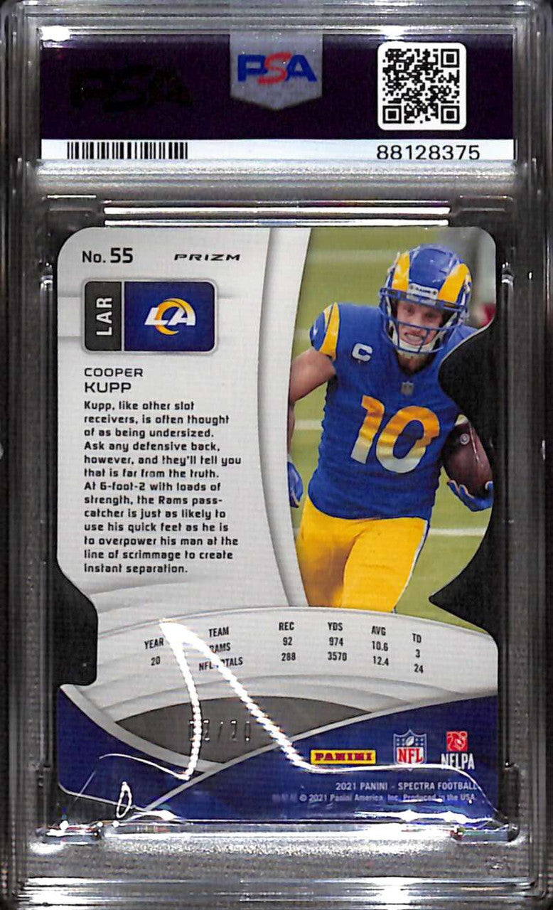 2021 Panini Spectra Neon Pink Die Cut 55 Cooper Kupp 2/20 PSA 9 MINT