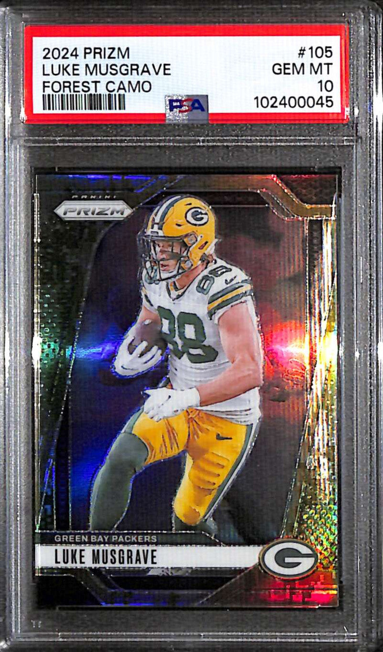 2024 Panini Prizm Prizms Forest Camo 105 Luke Musgrave 8/15 PSA 10 GEM MT