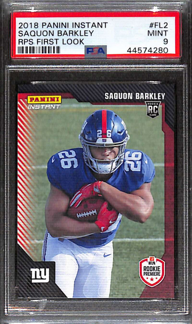 2018 Panini Instant RPS First Look fl2 Saquon Barkley Rookie /837 PSA 9 MINT