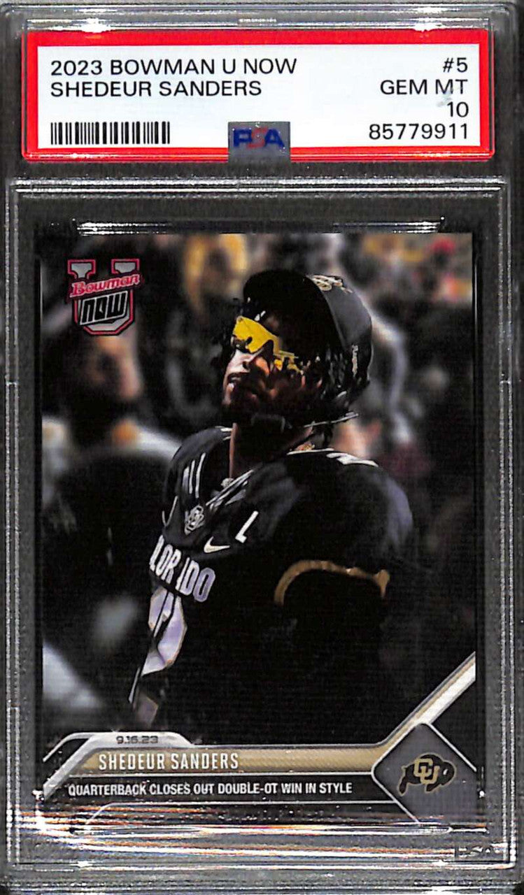 2023 Bowman University Now 5 Shedeur Sanders Rookie /23144 PSA 10 GEM MT