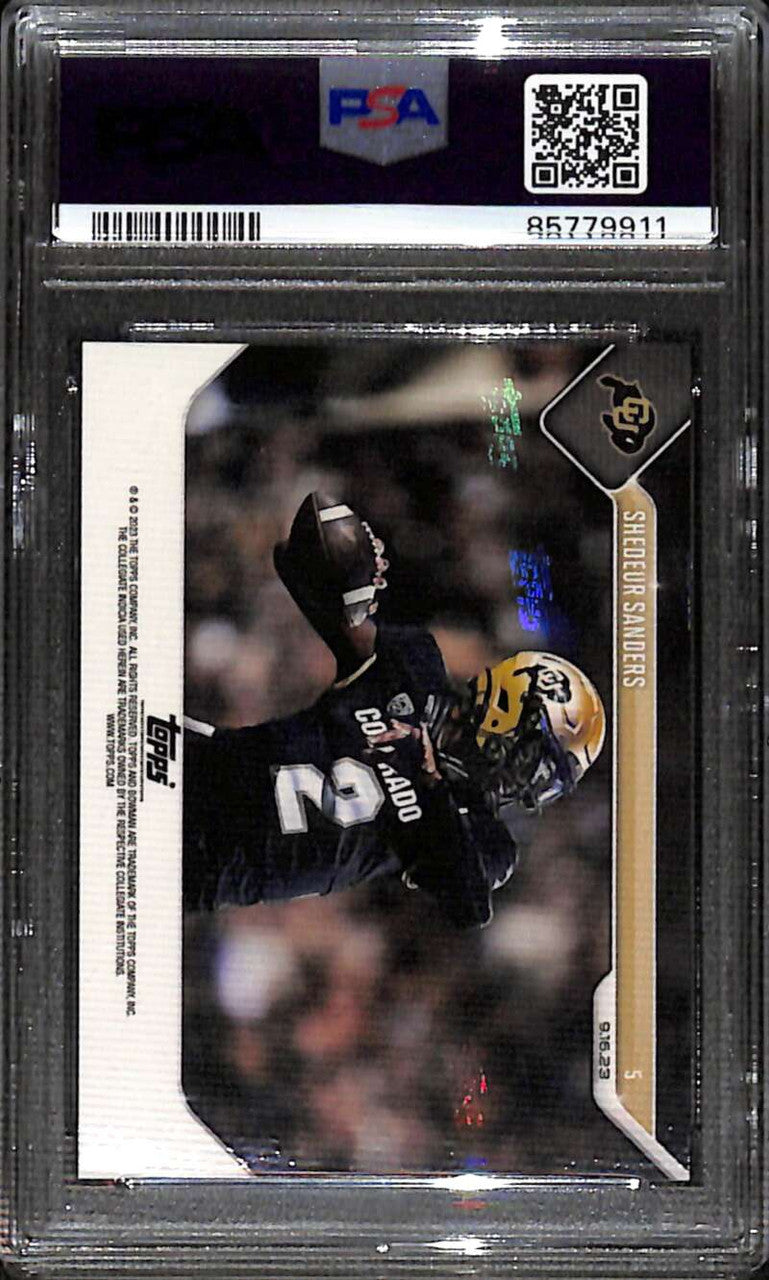 2023 Bowman University Now 5 Shedeur Sanders Rookie /23144 PSA 10 GEM MT