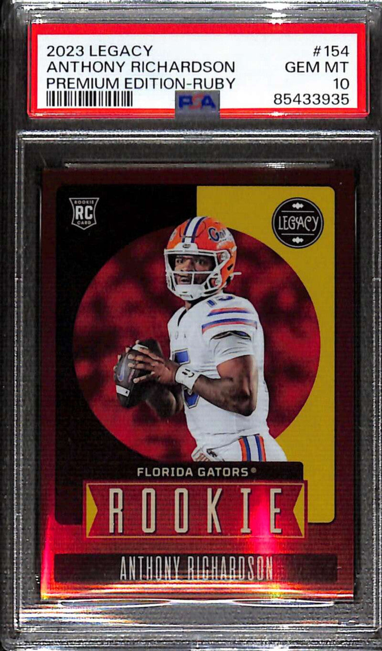 2023 Panini Legacy Premium Edition Ruby 154 Anthony Richardson RC 20/50 PSA 10