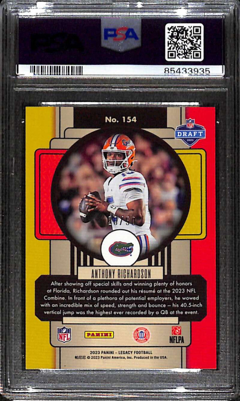 2023 Panini Legacy Premium Edition Ruby 154 Anthony Richardson RC 20/50 PSA 10