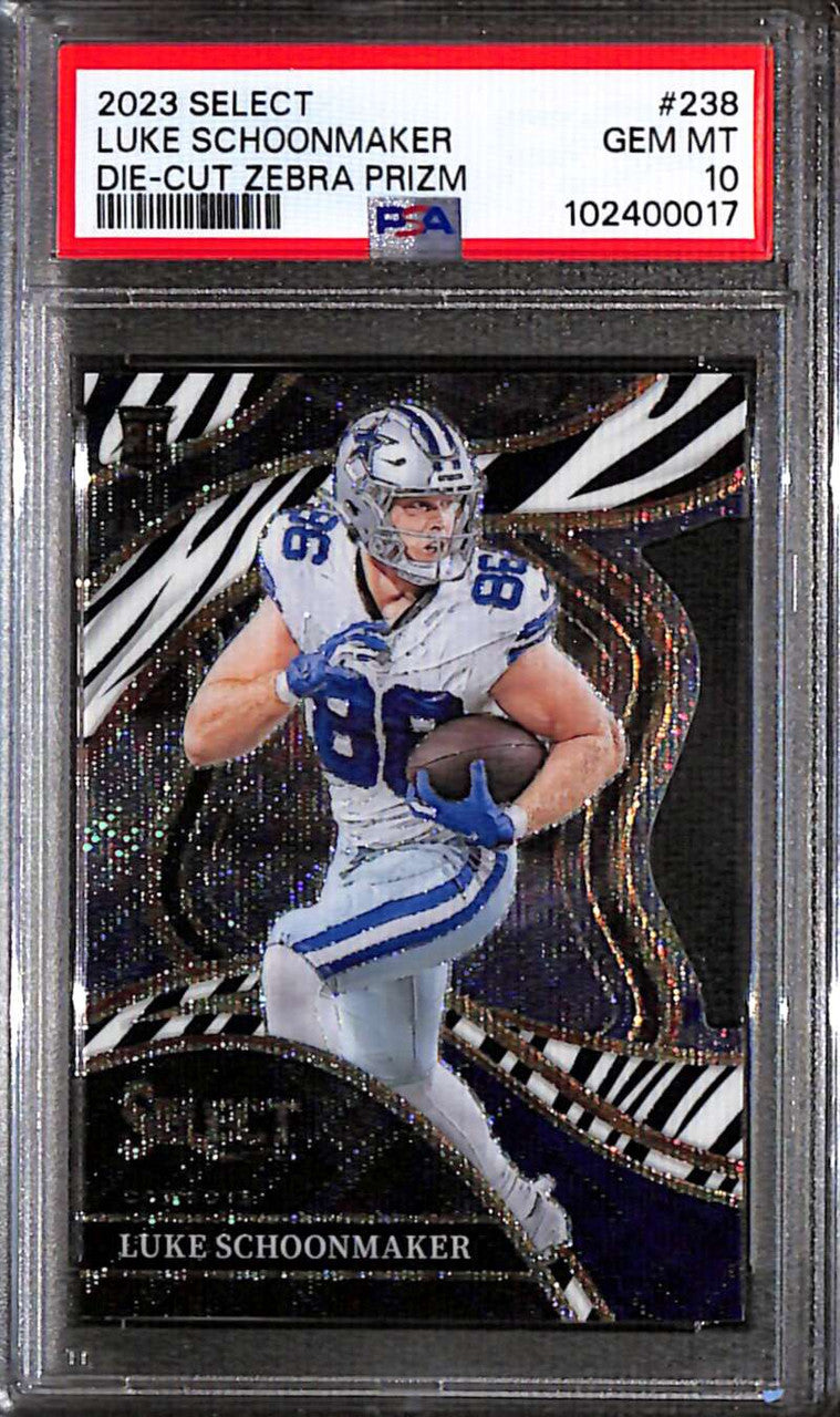 2023 Select Prizm Zebra Die Cut Refractor 238 Luke Schoonmaker Rookie PSA 10 GEM