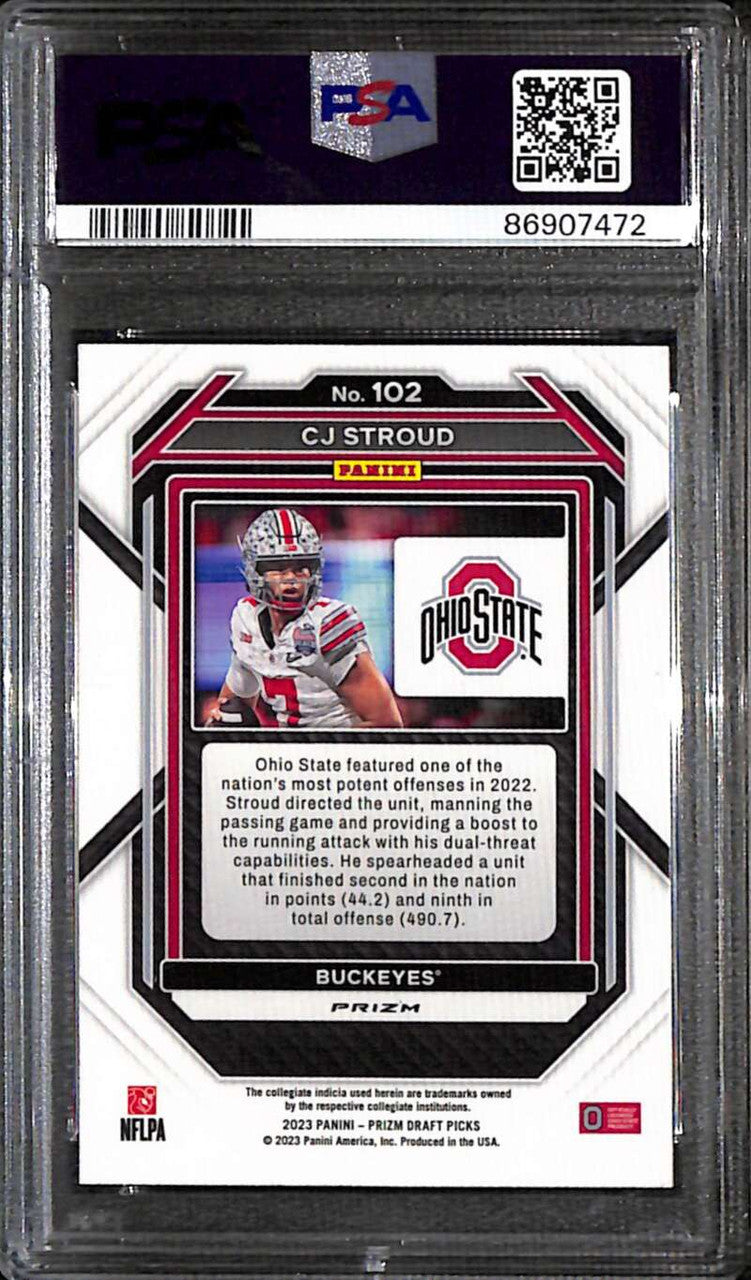 2023 Panini Prizm Draft Picks Prizms Red Ice 102 CJ Stroud Rookie PSA 10 GEM MT