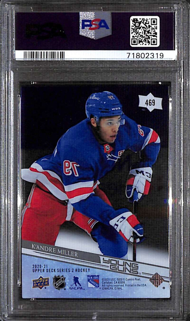 2020-21 Upper Deck Clear Cut Parallel 469 K'Andre Miller Rookie Young Guns PSA 9