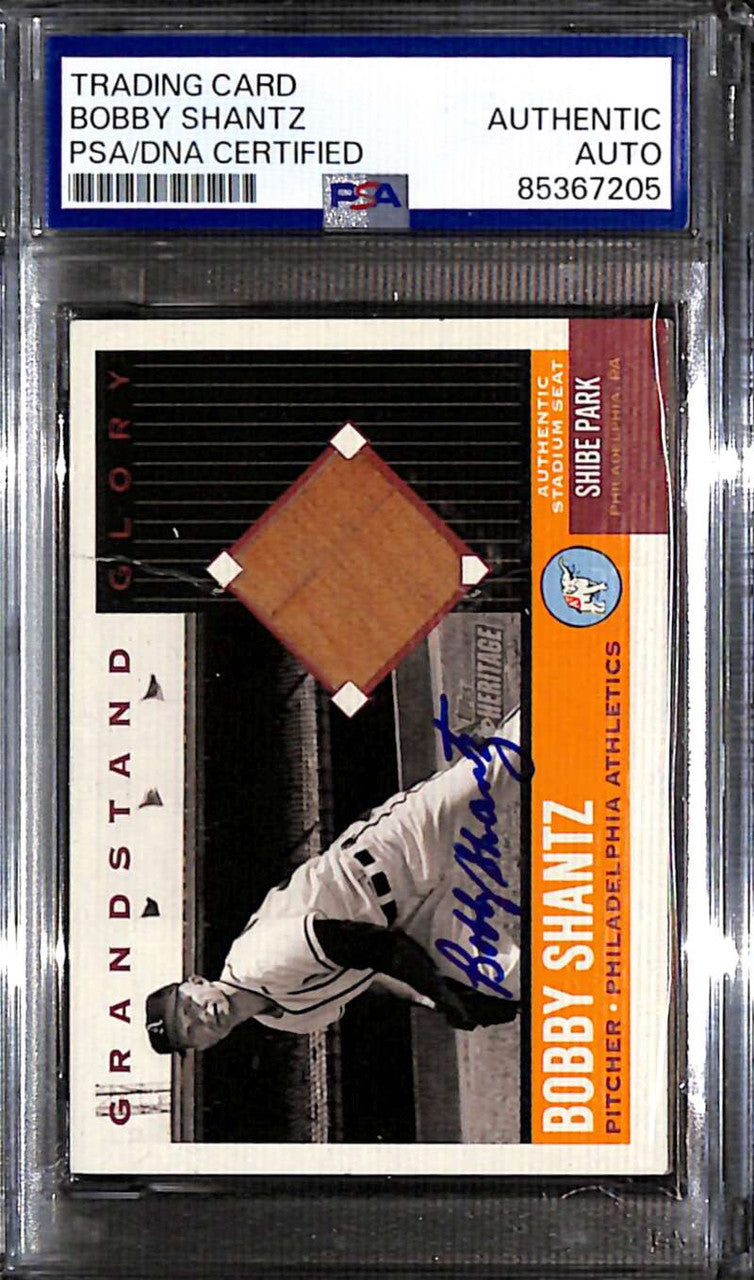 2002 Topps Heritage Grandstand Glory Bobby Shantz Seat PSA/DNA Authentic Auto