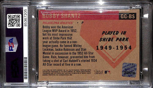2002 Topps Heritage Grandstand Glory Bobby Shantz Seat PSA/DNA Authentic Auto