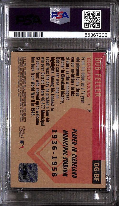 2002 Topps Heritage Grandstand Glory GGBF Bob Feller Seat PSA/DNA Authentic Auto