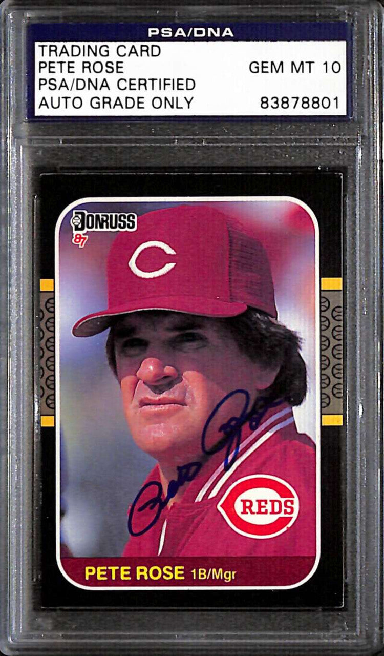 SOLD 158909 1987 Donruss 186 Pete Rose PSA/DNA Certified GEM MT 10 Authentic Auto