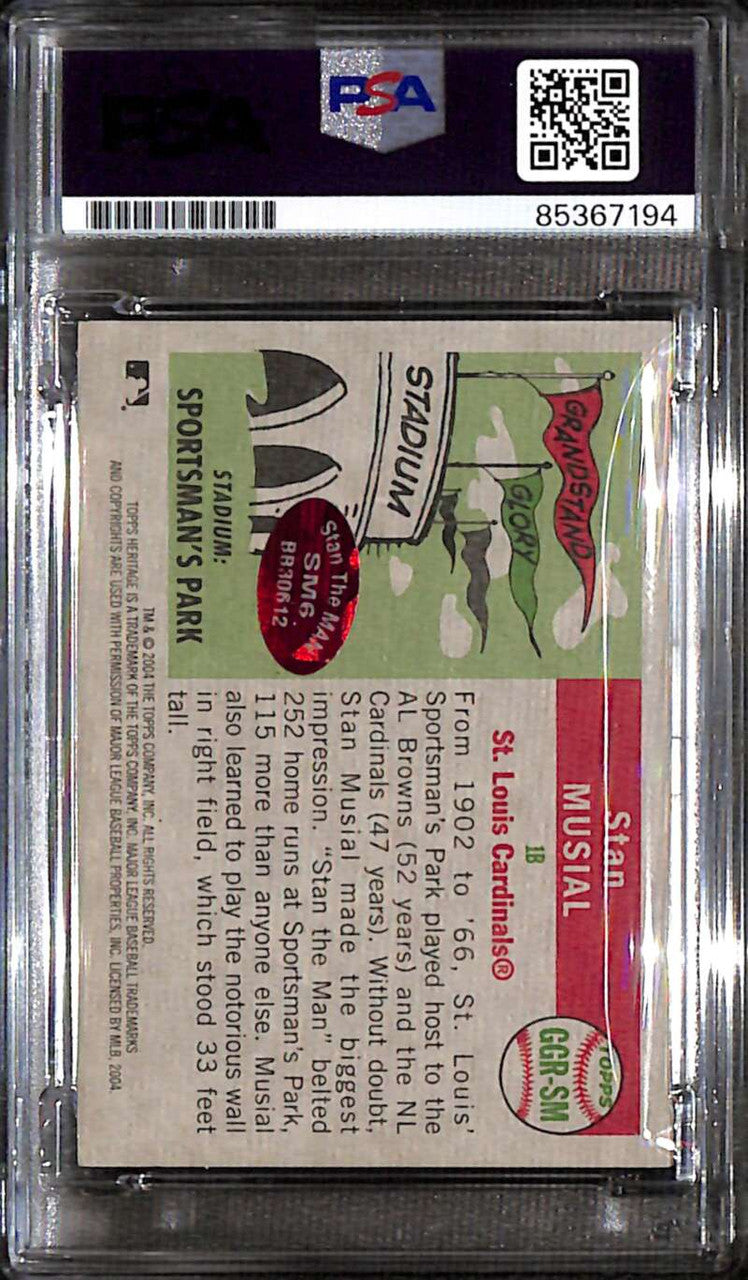 2004 Topps Heritage Grandstand Glory Stadium Stan Musial Seat PSA/DNA Auto
