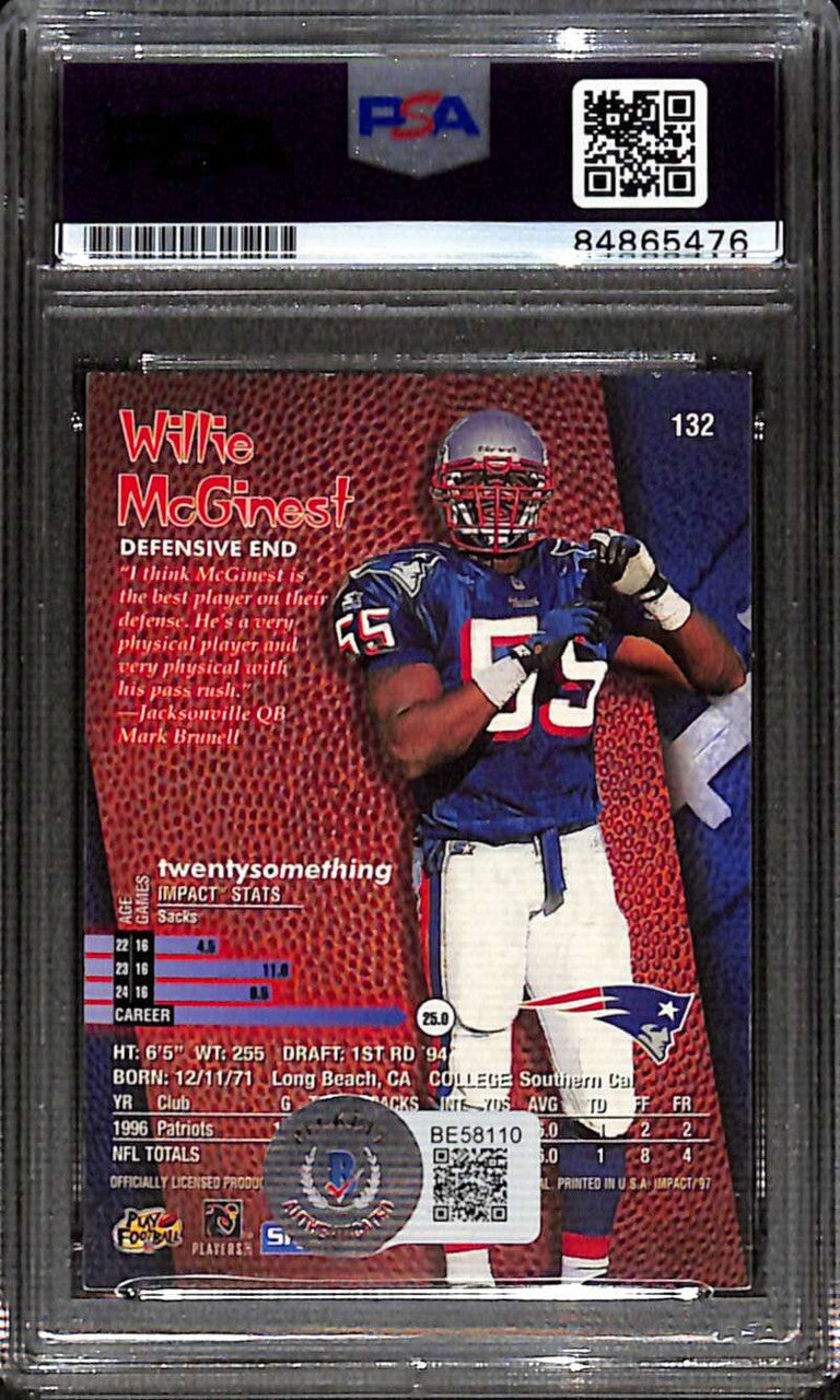 1997 SkyBox Impact 132 Willie McGinest PSA/DNA Certified Authentic Auto