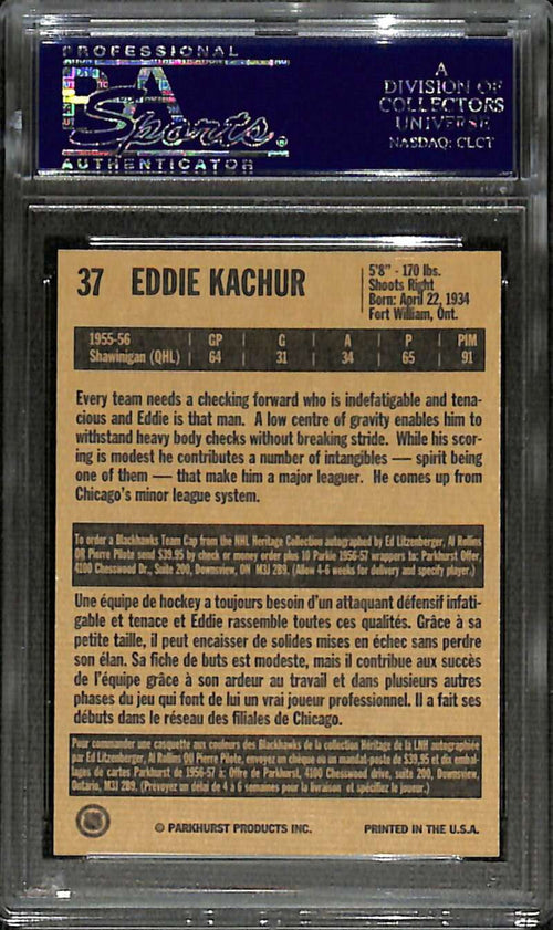 1994 Parkhurst Missing Link 37 Eddie Kachur Rookie Auto PSA/DNA Authentic Auto