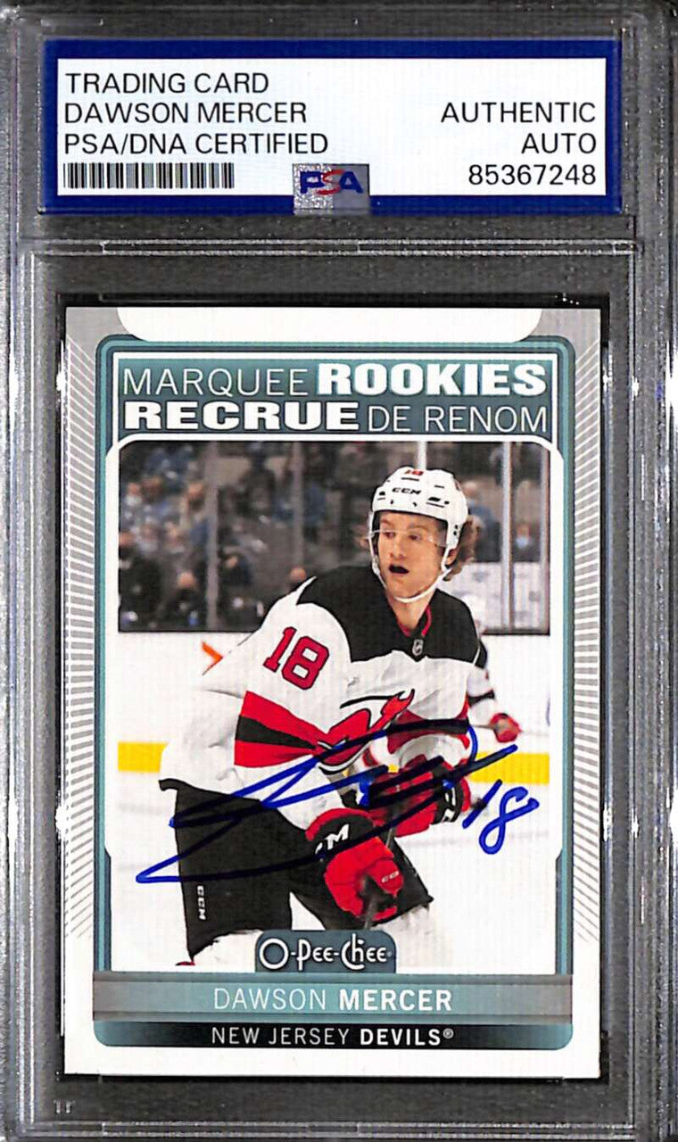 2021-22 O-Pee-Chee 618 Dawson Mercer Rookie PSA/DNA Authentic Auto