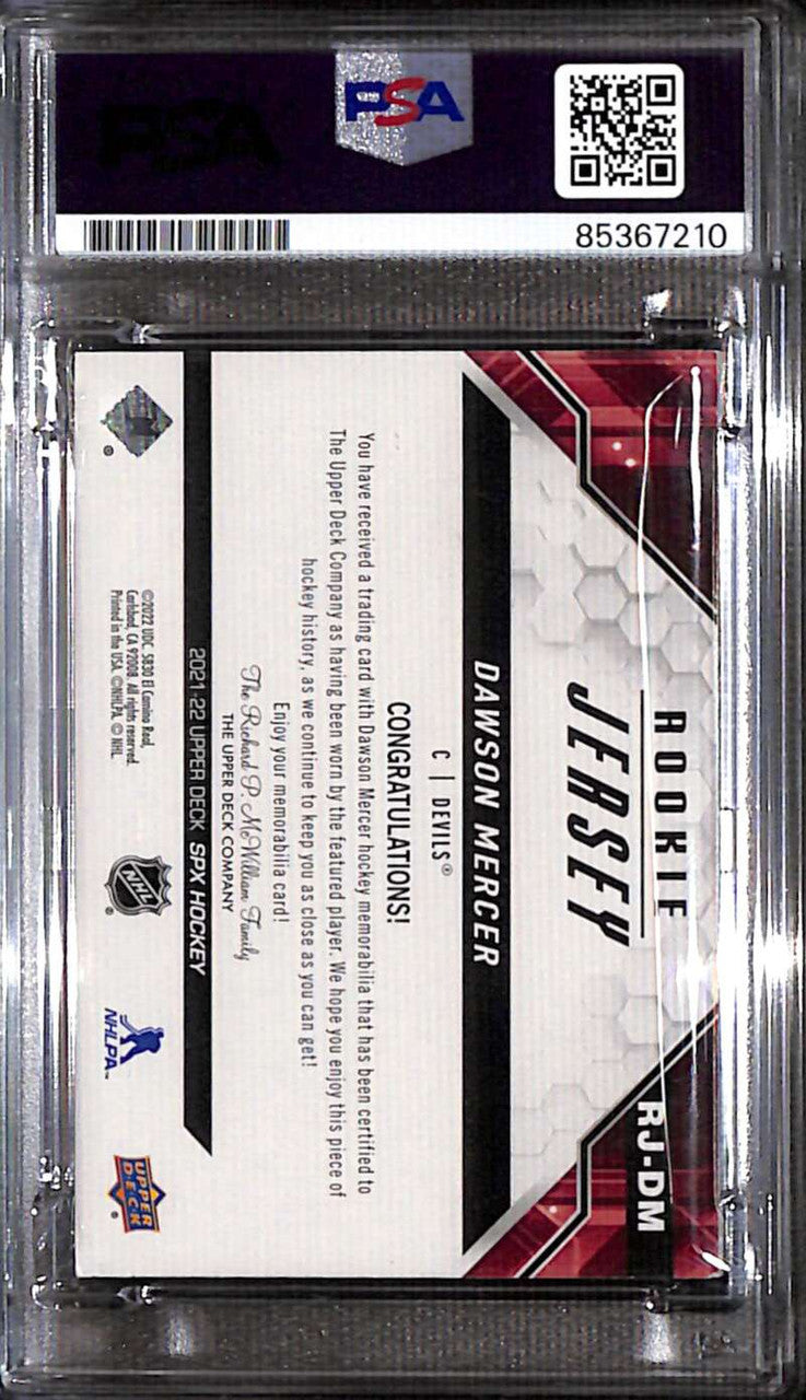 2021-22 SPx Jerseys Dawson Mercer Rookie Jersey PSA/DNA Authentic Auto 85367210