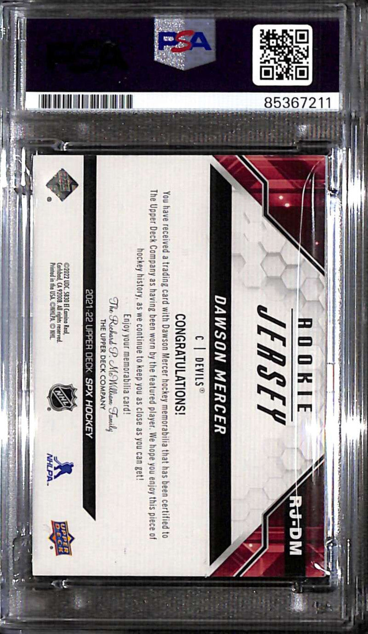 2021-22 SPx Jerseys Dawson Mercer Rookie Jersey PSA/DNA Authentic Auto 85367211