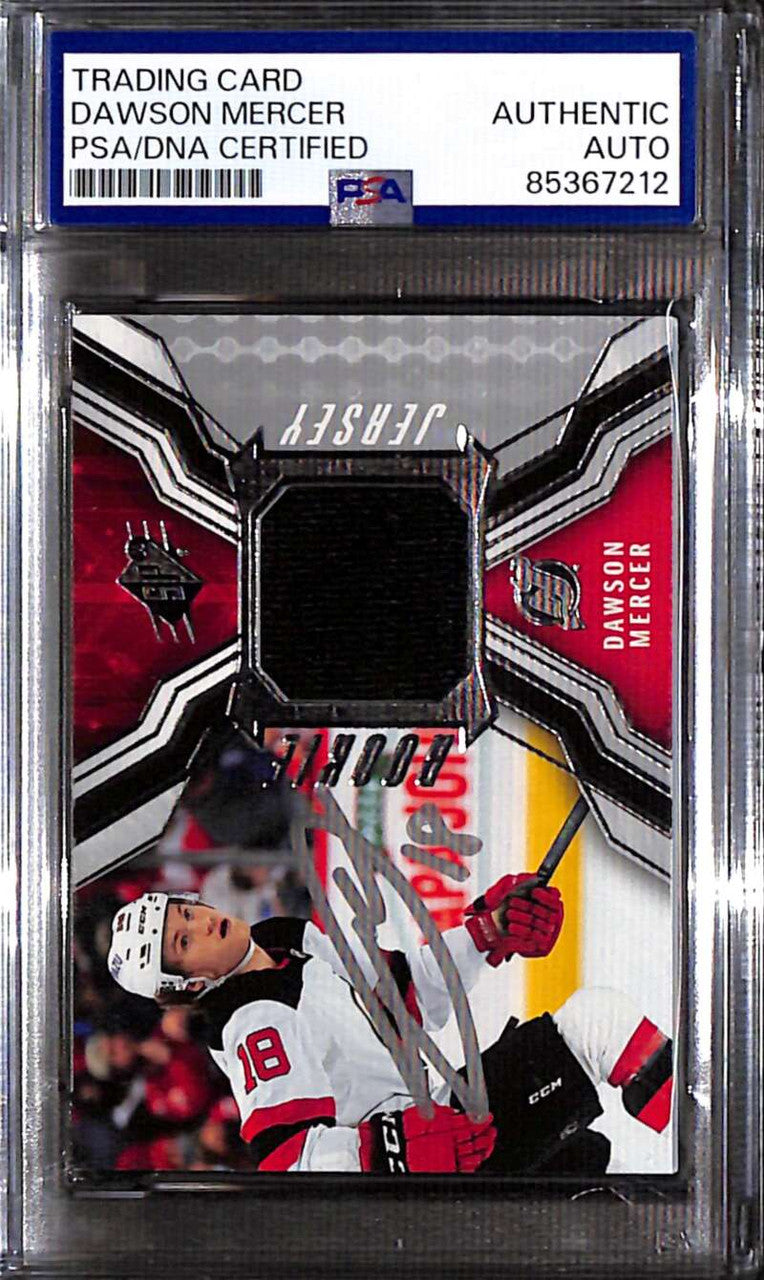2021-22 SPx Jerseys Dawson Mercer Rookie Jersey PSA/DNA Authentic Auto 85367212