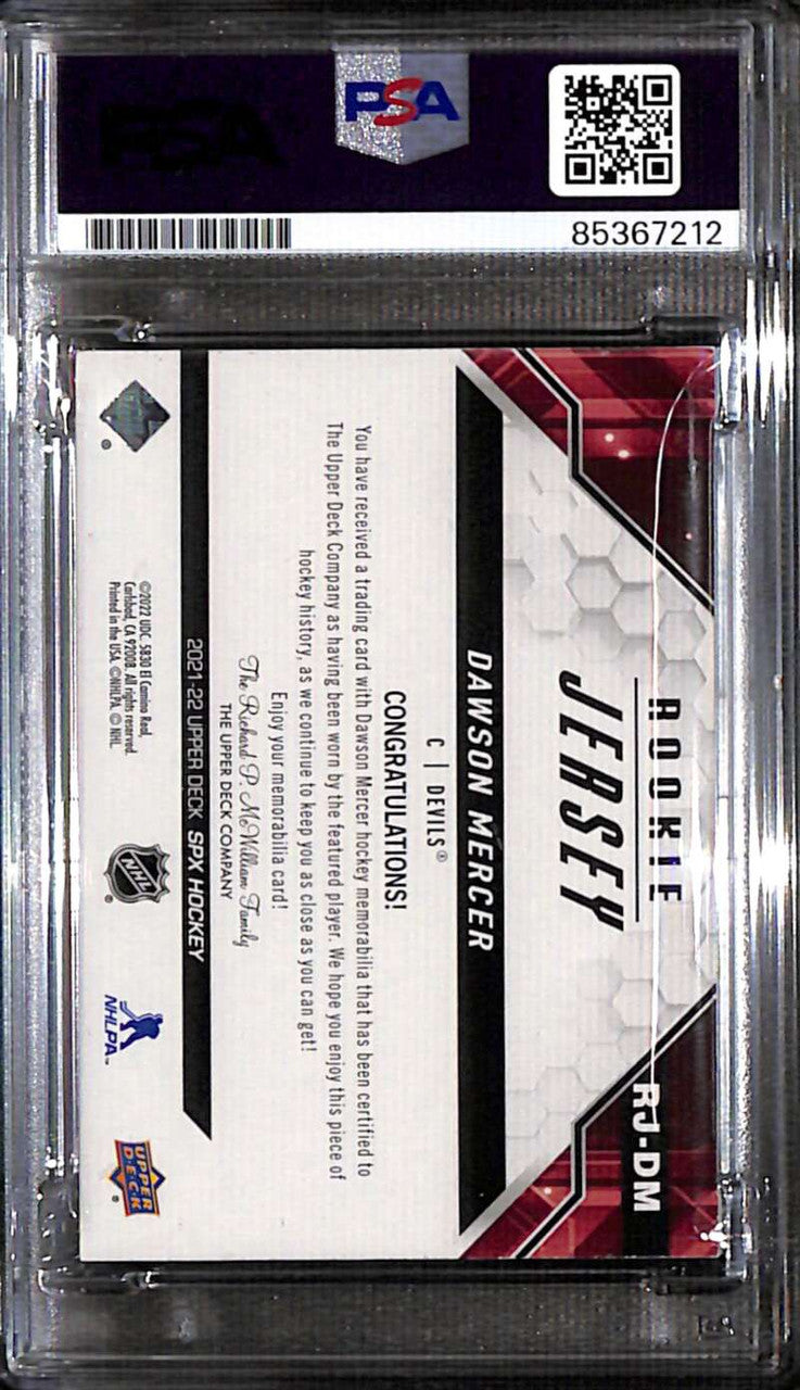 2021-22 SPx Jerseys Dawson Mercer Rookie Jersey PSA/DNA Authentic Auto 85367212
