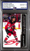 2021-22 Upper Deck 459 Dawson Mercer Rookie Young Guns PSA/DNA GEM MT 10 Auto 36