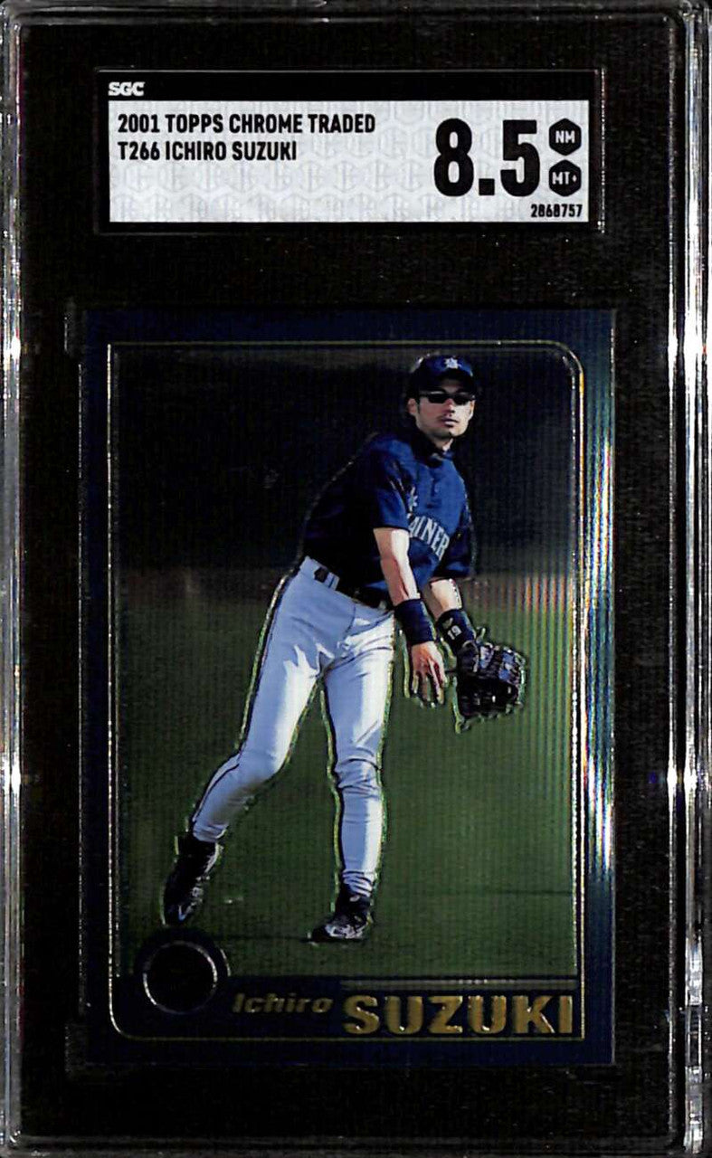 2001 Topps Chrome Traded t266 Ichiro Suzuki Rookie SGC 8.5 NM MT+