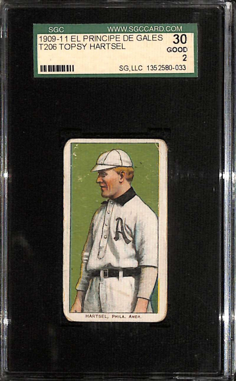 1909-11 t206 Principe De Gales 206 Topsy Hartsel SGC 2 GOOD 30