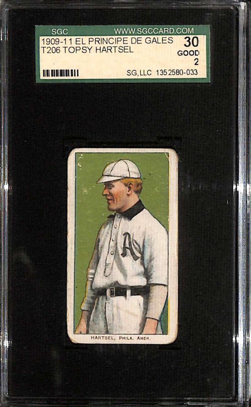 1909-11 t206 Principe De Gales 206 Topsy Hartsel SGC 2 GOOD 30