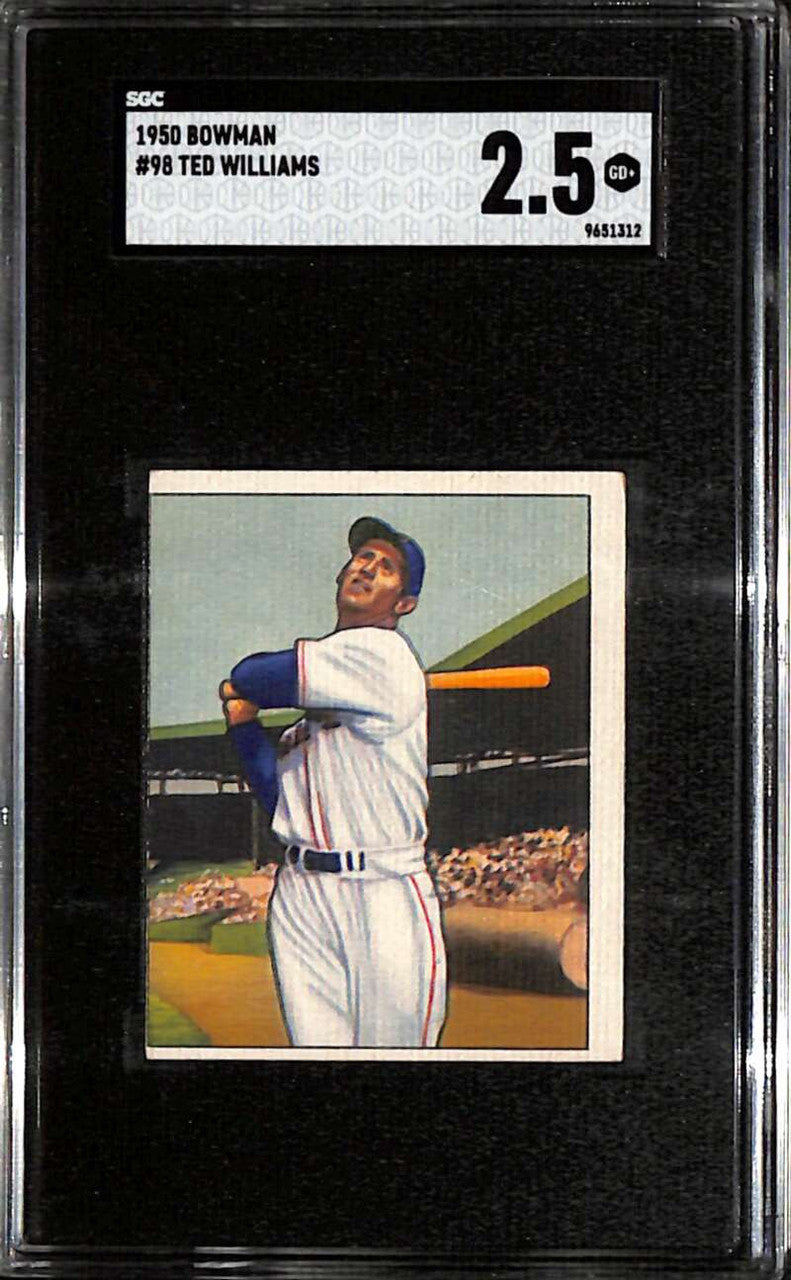 SOLD 158965 1950 Bowman 98 Ted Williams SGC 2.5 GD+