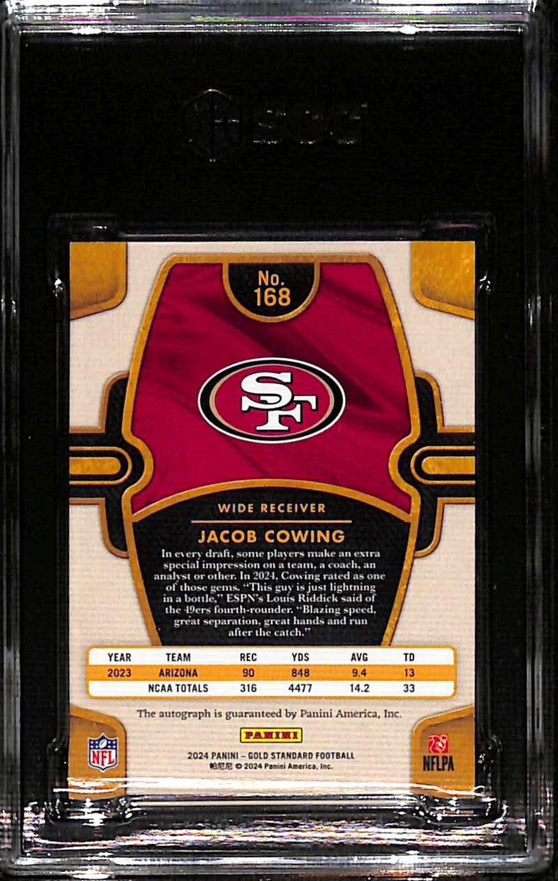 2024 Panini Gold Standard Platinum 168 Jacob Cowing Rookie Auto 11/99 SGC 9.5 10