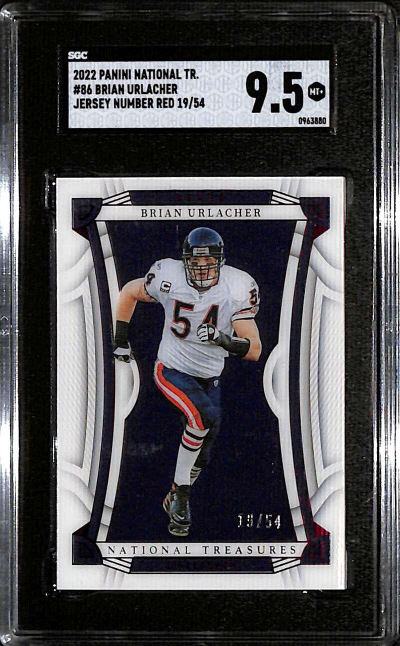 2022 Panini National Treasures Jersey Number Red 86 Brian Urlacher 19/54 SGC 9.5
