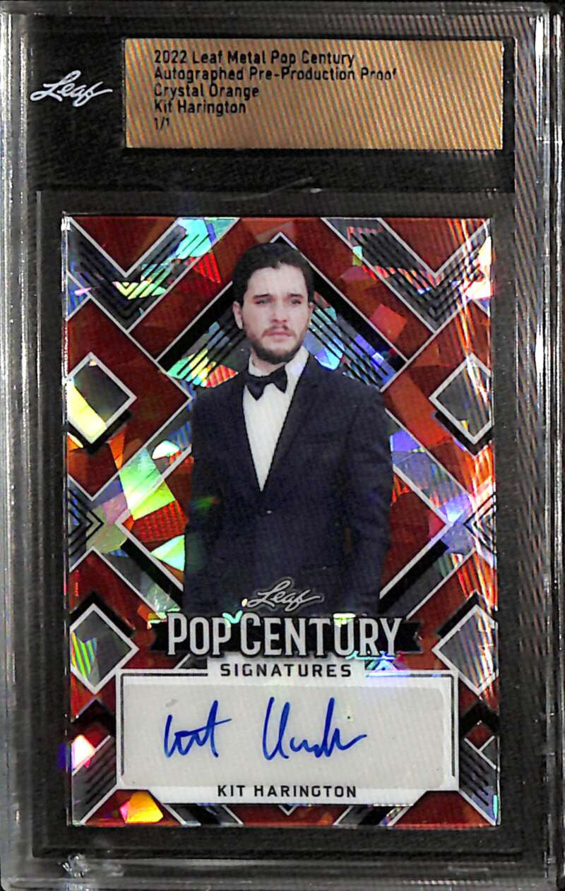 2022 Leaf Metal Pop Century Pre-Production Proof Orange Kit Harington Auto 1/1