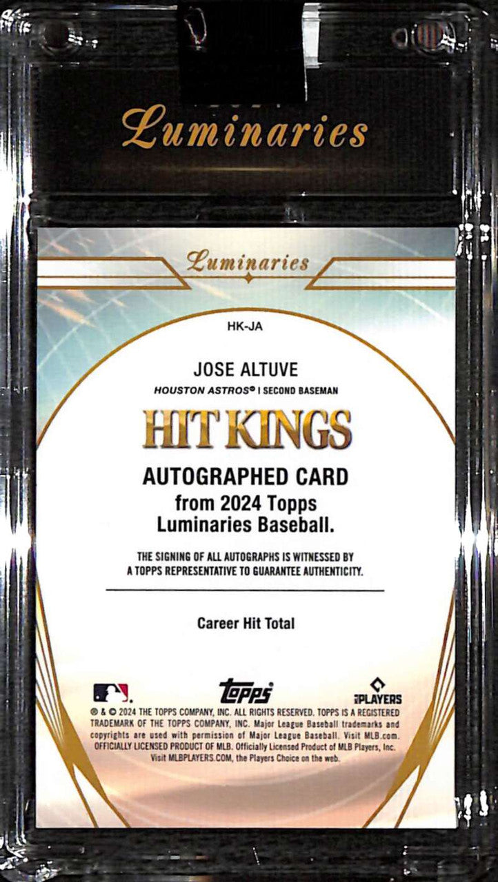 2024 Topps Luminaries Hit Kings Autographs Blue HKJA Jose Altuve Auto 1/5