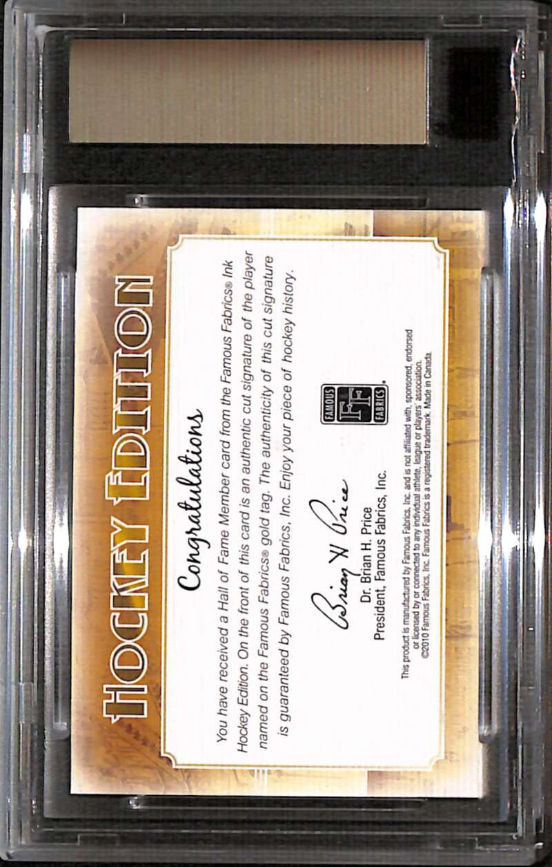 2010 Famous Fabrics Ink Hockey Hall of Fame Member Bill Barber Cut Auto 1/1
