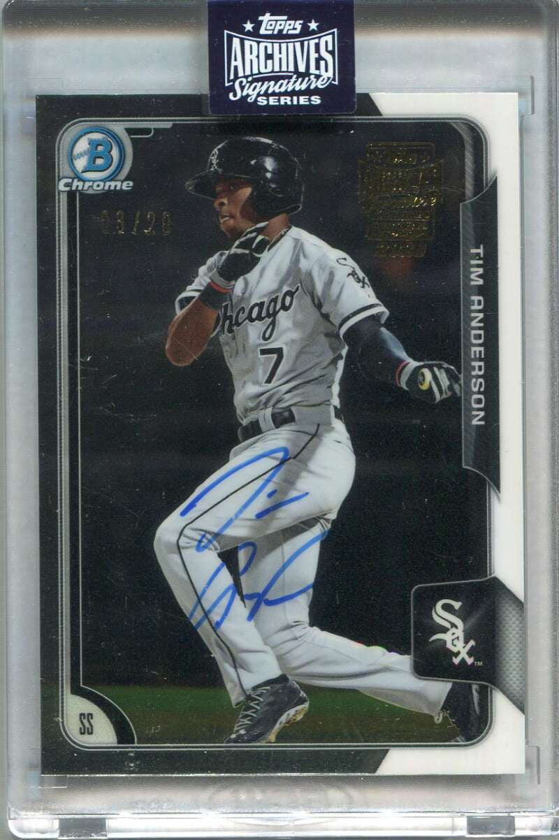 2020 Topps Archives Signature Series Tim Anderson Auto 3/20 2015 Bowman Chrome
