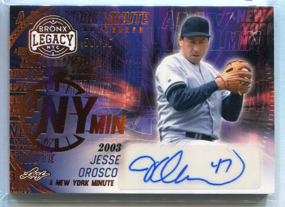 2024 Leaf A Bronx Legacy New York Minute Autographs Jesse Orosco Auto 56/65